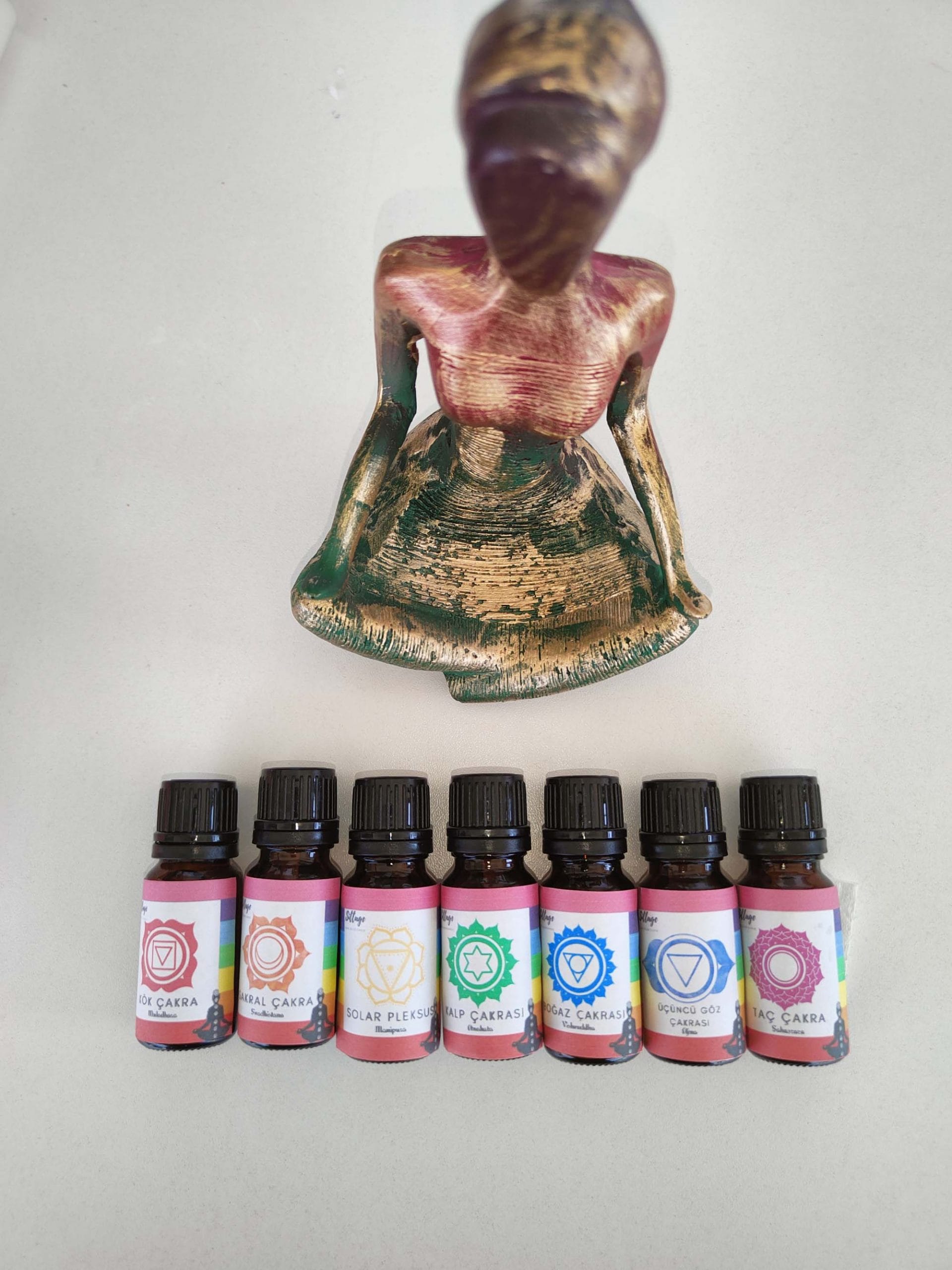 IMG20220425134033 7 Çakra Saf Aromaterapi Uçucu Yağ Karışımı Meditasyon Yoga Buhurdanlık Kokusu Esans 10ml 7 adet - Görüntü 3