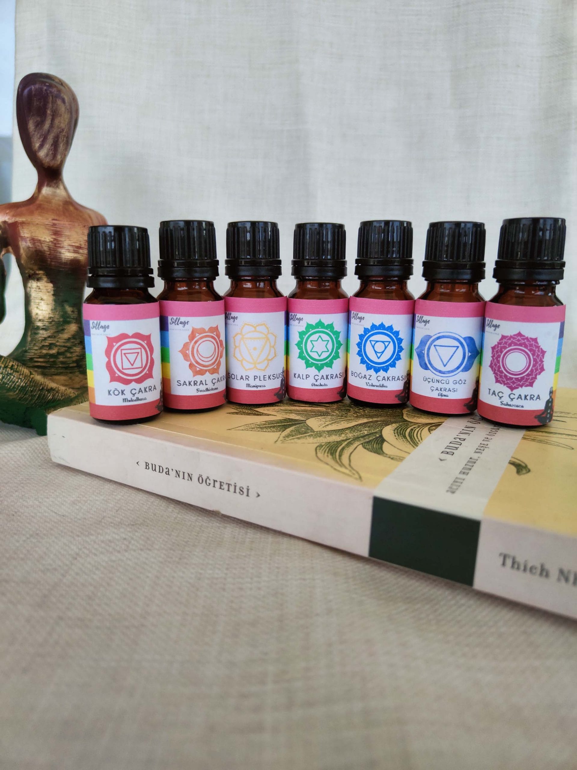 IMG20220425135941 7 Çakra Saf Aromaterapi Uçucu Yağ Karışımı Meditasyon Yoga Buhurdanlık Kokusu Esans 10ml 7 adet - Görüntü 2