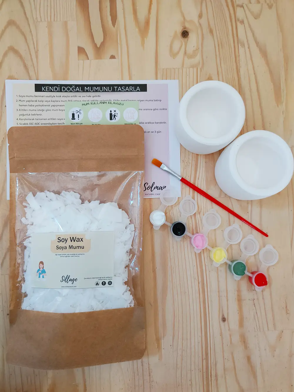 IMG2025022716422113 Beton Mum Kabı Boyama ve Mum Yapım Seti Yaratıcı Etkinlik DIY El Yapımı Dekorasyon Hediyelik Kit - Görüntü 4